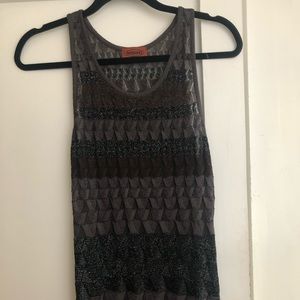 Missoni Lurex Blk/Brown Shimmering Tank Top S/M